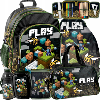 Školský batoh - Batoh 6in1 Minecraft Pixele je nastavený na školu
