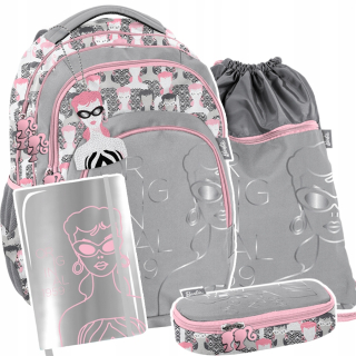 Školský batoh - BEUNIQ BARBIE FACE SET BACKPACK TAŠKA ceruzka