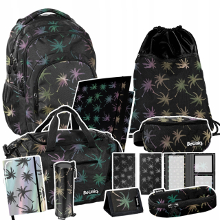 Školský batoh - Beuniq Palm Set Tree batoh peňaženky obličková taška
