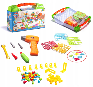 VZDELÁVACIE SADA PUZZLE BLOKOV SKRUTKOVAČ 181ks