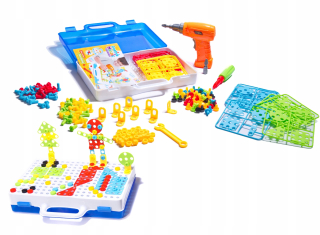 Sada vzdelávacie puzzle skladačky blokov skrutkovačom