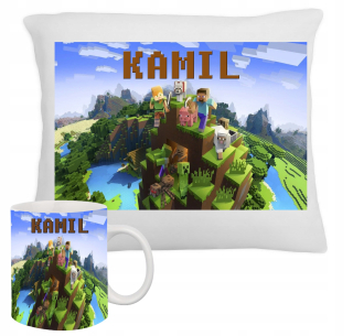 Detský dekoračný vankúš - FanA FanA Set+ dar vankúša Minecraft+ meno