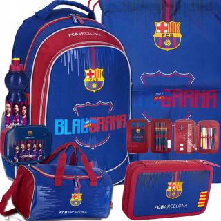 Školská taška - batoh, set, zostava - FC Barcelona Set Sports Bathpack FC-222