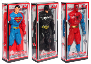 Figúrka nastaviť Batman Spiderman Superman 22 cm LED