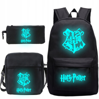 Školská taška - batoh, set, zostava - SADA SVETLO HARRY POTTER BACKPACK A4 TAŠKA NA OBAL NA CERPADLÁ
