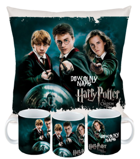 Detský vankúš - Nastavte hrnček + vankúš Harry Potter + názov 40