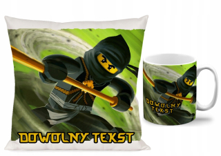 Detský vankúš - Nastavte hrnček + lego ninjago vankúš Názov zadarmo