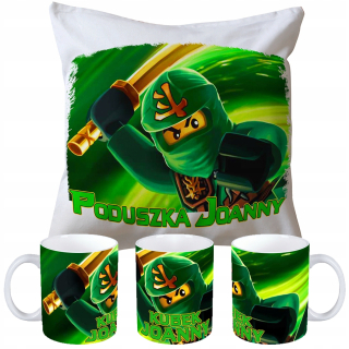 Detský vankúš - Nastavte hrnček + vankúš LEGO Ninjago - vaše meno!