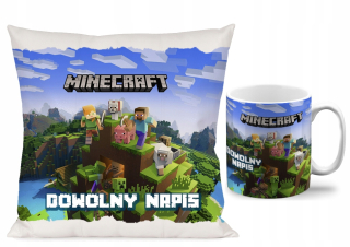 Detský vankúš - Nastavte hrnček + vankúš Minecraft + názov 40 W20
