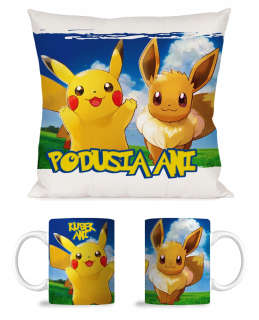 Pokémon - Hrnček set + Pokemon vankúš GO darček + Name x