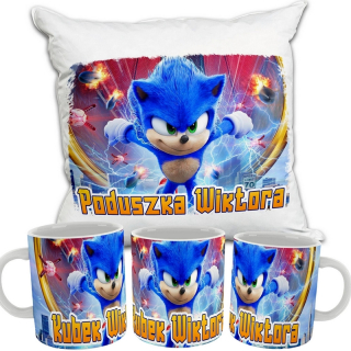 Detský vankúš - Nastavte hrnček Sonic the Hedgehog Name Nadr