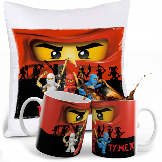 Detský vankúš - Lego Ninjago Cup + vankúš + meno