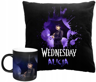 Kúzlo set hrnček vankúš v stredu Addams y4