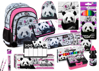 Školská taška - batoh, set, zostava - PANDA BACKPACK SET CUSTE CASE CUSTE TAŠKA