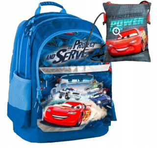 Školská taška - batoh, set, zostava - Sada Paso School Bathpack Cars + 2in1 kabelka