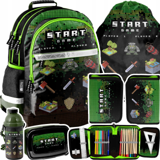 Školský batoh - Set School Backpack Game Game Pixele Pixele 5el