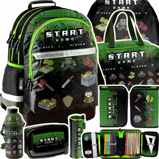 Školský batoh - Hra Pixele Gamele School Backpack set