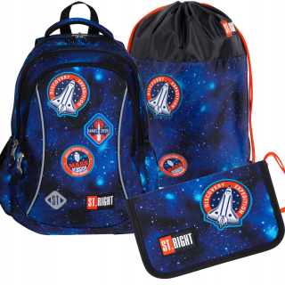 Školská taška - batoh, set, zostava - Sada školského batohu Spaceship Mission 3in1