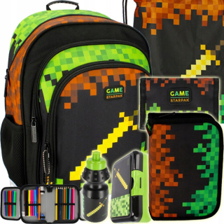 Školský batoh - Set batoh Set School Bag Game Pixels 6el