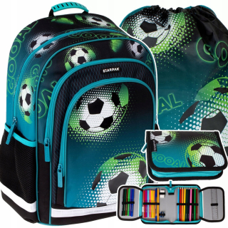 Školský batoh - Sada batohu Set School Bag Football futbal