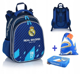 Školská taška - batoh, set, zostava - Sada školského batohu + Sack + Real Madrid Pension Case