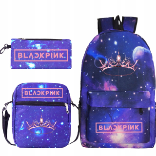 SET BACKPACK TAŠKA PUZDRO NA PEČEŇA BLACKPINK VZORY