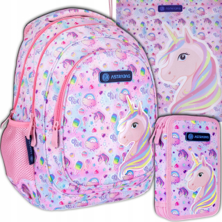 Školská taška - batoh, set, zostava - Sada batohov školskej tašky Unicorn