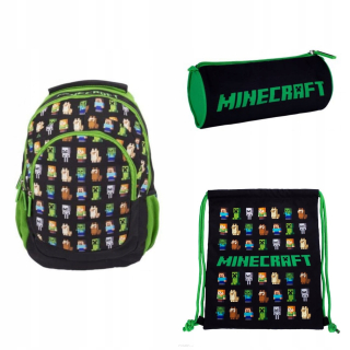 Školská taška - batoh, set, zostava - Sada batohu vrecko Case Minecraft