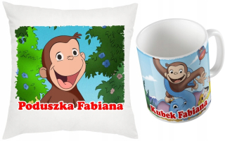 Detský vankúš - Nastavte vankúš a šálku zvedavého mena George
