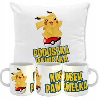 Nastavte vankúš + hrnček Pokemons Name Gift Hit