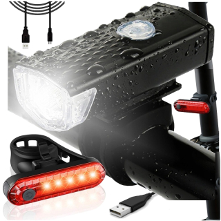 Predná lampa LED sada bicyklov + zadné 2 žiarovky