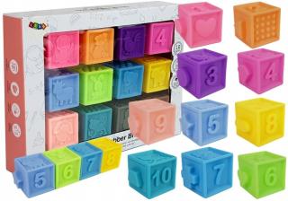 SENSORY SET blokoch s mäkkými Zvieratá Čísla