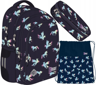 Školská taška - batoh, set, zostava - St.Right School Backpack Set + Puzdro na ceruzku + vrece