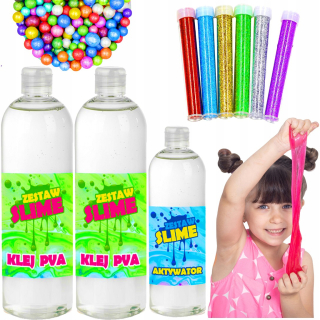 SUPER SLIME SET PRE GLUT GLUE GLITTITER ACTIVATORA