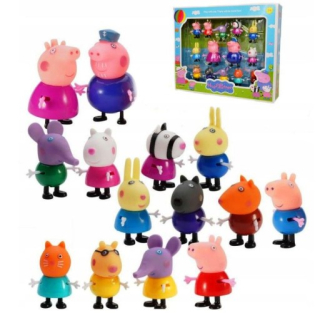 Postavička - Peppa 14 Figurine Set Peppa Family