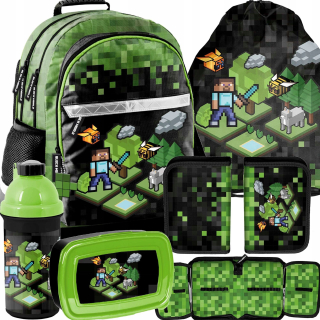 ŠKOLSKÝ SET 5V1 HRA MINECRAFT BATOŽNÍK NA PEČNÍK