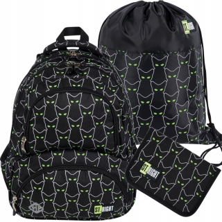 Školský batoh - Škola Set BP7 St. Haright Reflex Cats 3in1