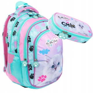 Školský batoh - Môj malý priateľ Pastel Cat 2in1 Školská súprava