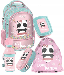 Školský batoh - Paso Love Panda School Set 5in1 Bag