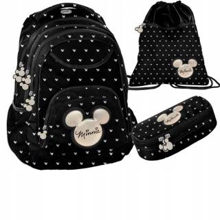 Školský batoh - Škola sada paso ceruzky puzdro myš myš Minnie Black