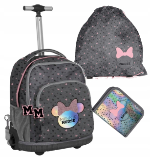 Školská taška - batoh, set, zostava - Školský set Paso batoh na kolesách Minnie Mouse