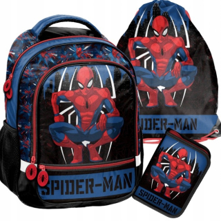 Školská taška - batoh, set, zostava - Školská set Paso Backpack Bag 21 Spider-Man 3in1