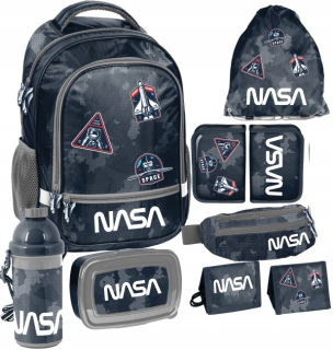 Školská taška - batoh, set, zostava - Školská set Paso Backpack vrecko NASA MORO 7W1