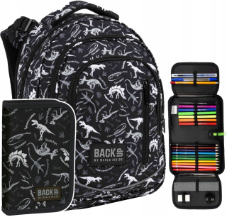 Školský batoh - Školský batoh set ceruzky puzdro dinosaurus zálohovanie