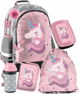 Školský batoh - Školský batoh set pencorn Pink 5in1