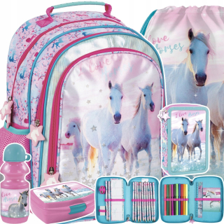 Školská taška - batoh, set, zostava - Školská Satchel Set pre dievčatá triedy 1