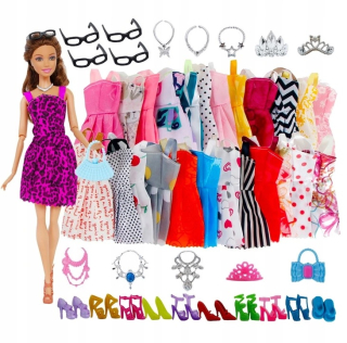 KIT pre bábiky Oblečenie pre 35 PCS topánkach šiat z PL