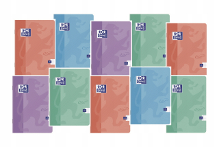 Notebooky Oxford Touch Pastel A5/60K mriežka 10ks mix