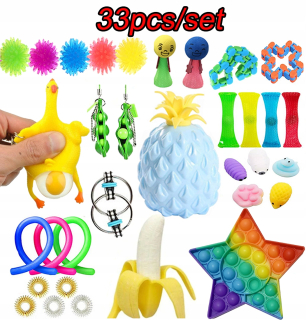 Antistresový hračku rainbow priekopníkom hračka 33pcs