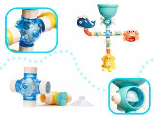 Bath toy sprinkler žirafa krab orba